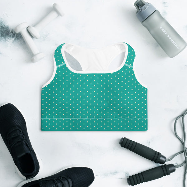 Polka Dot Padded Sports Bra