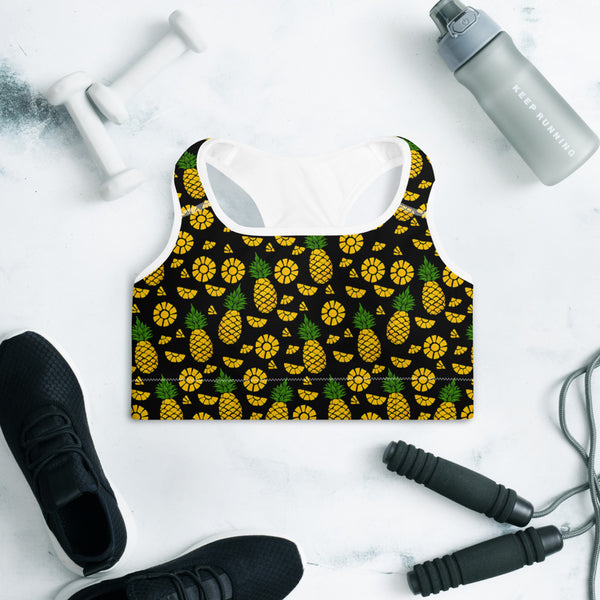Pineapple Padded Sports Bra