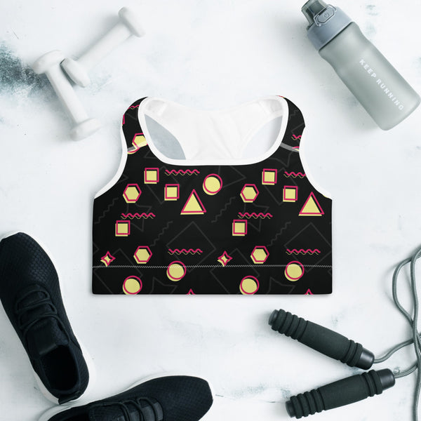 Random Pattern Padded Sports Bra