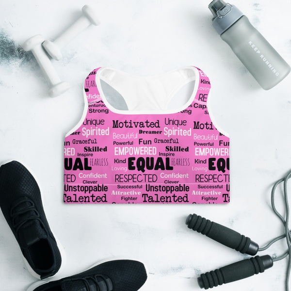 Words Padded Sports Bra