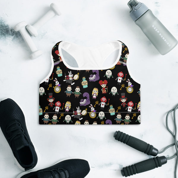 Alice in Wonderland Padded Sports Bra