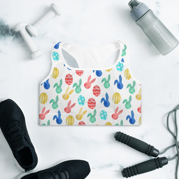 Easter Watercolor Padded Sports Bra