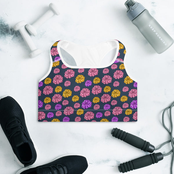 Flower Padded Sports Bra