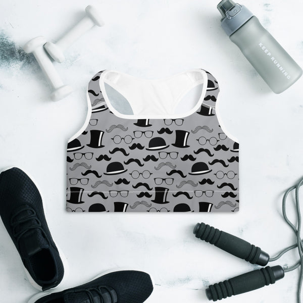 Mustache Padded Sports Bra
