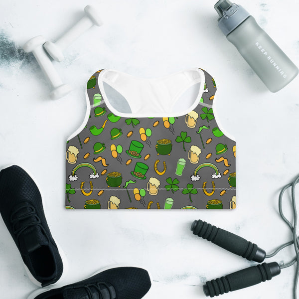 St. Patrick's Day Padded Sports Bra