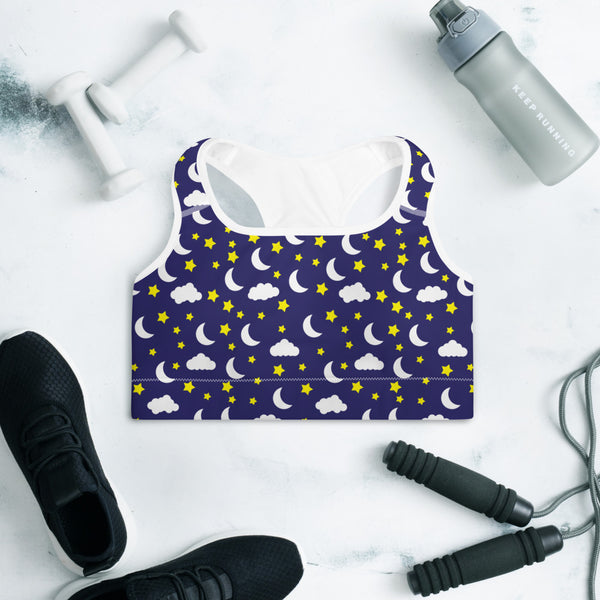 Star and Moon Padded Sports Bra
