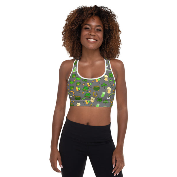 St. Patrick's Day Padded Sports Bra