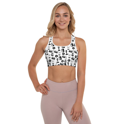 Rock Music Padded Sports Bra