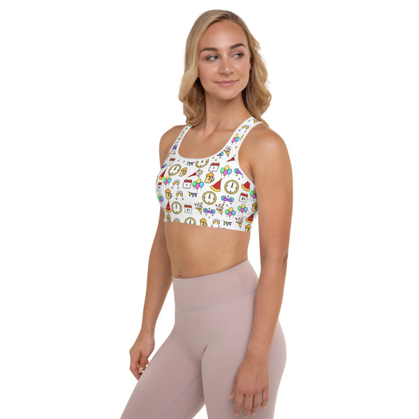 New Years Padded Sports Bra