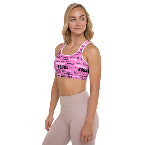 Words Padded Sports Bra