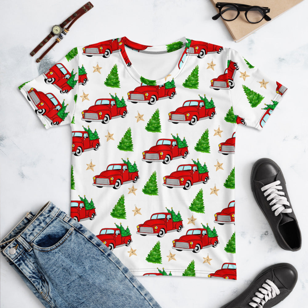 Christmas Truck Women's T-shirt - Seasonally Gifted 