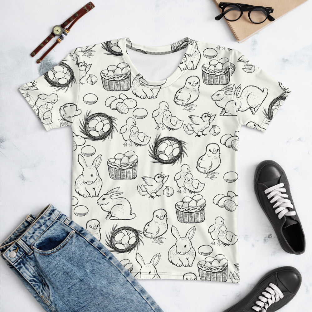 Easter Sketch Women's T-shirt - Seasonally Gifted 