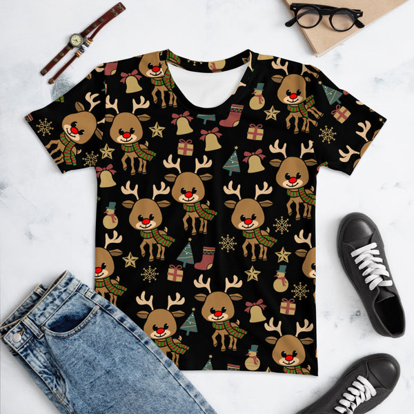 Reindeer Women's T-shirt - Seasonally Gifted 