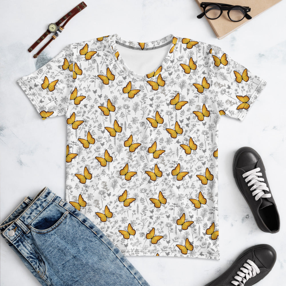 Butterfly And Flower Women's T-shirt - Seasonally Gifted 