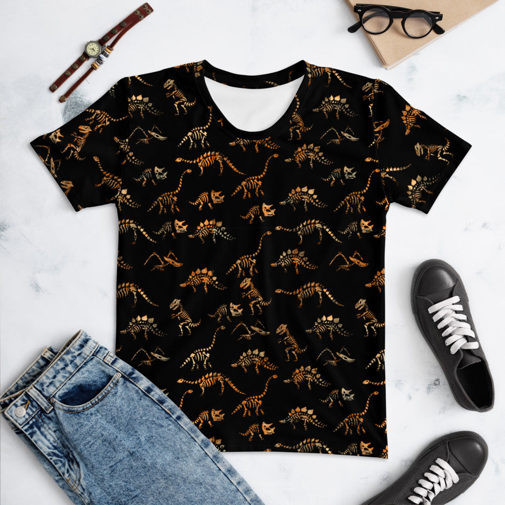 Dinosaur Skeleton Women's T-shirt - Seasonally Gifted 