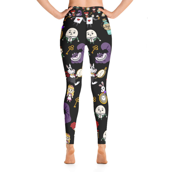 Alice In Wonderland Yoga Leggings - Seasonally Gifted 