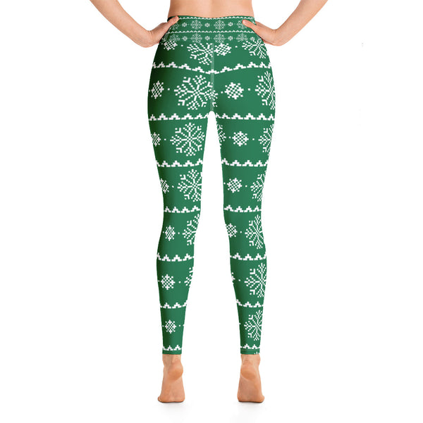 Christmas Sweater Yoga Leggings - Seasonally Gifted 