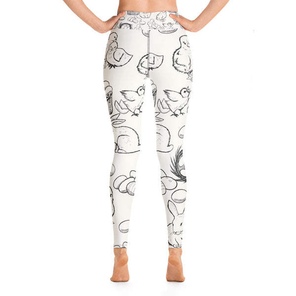 Easter Sketch Yoga Leggings - Seasonally Gifted 