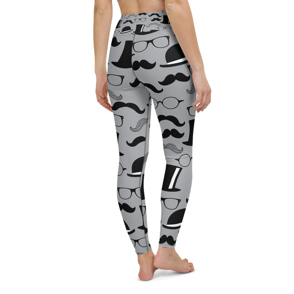 Mustache Yoga Leggings - Seasonally Gifted 