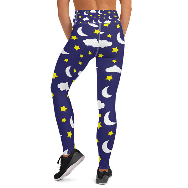 Star And Moon Yoga Leggings - Seasonally Gifted 