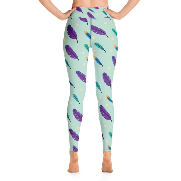 Feather Yoga Leggings - Seasonally Gifted 