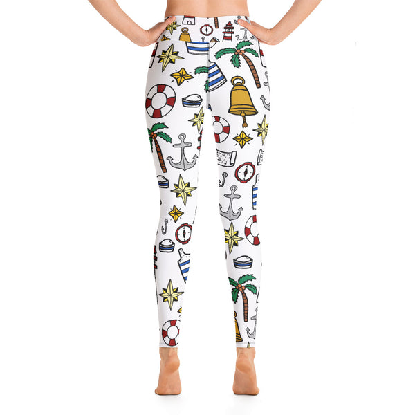 Nautical Yoga Leggings - Seasonally Gifted 