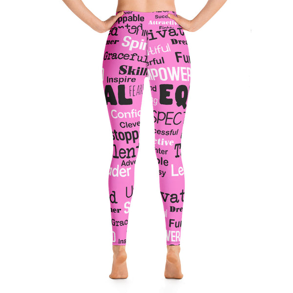 Words Pattern Yoga Leggings - Seasonally Gifted 