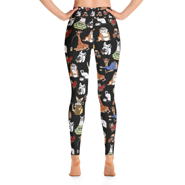 Coffee Animals Yoga Leggings - Seasonally Gifted 