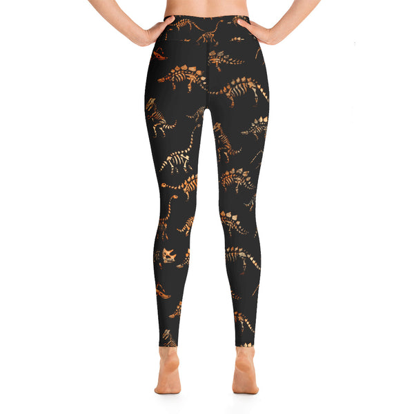 Dinosaur Skeleton Yoga Leggings - Seasonally Gifted 