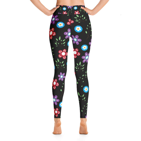 Flower 1 Yoga Leggings - Seasonally Gifted 