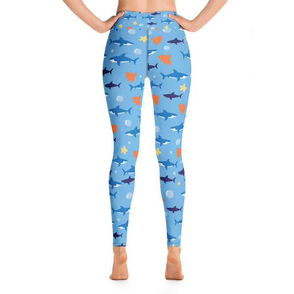 Shark Yoga Leggings - Seasonally Gifted 