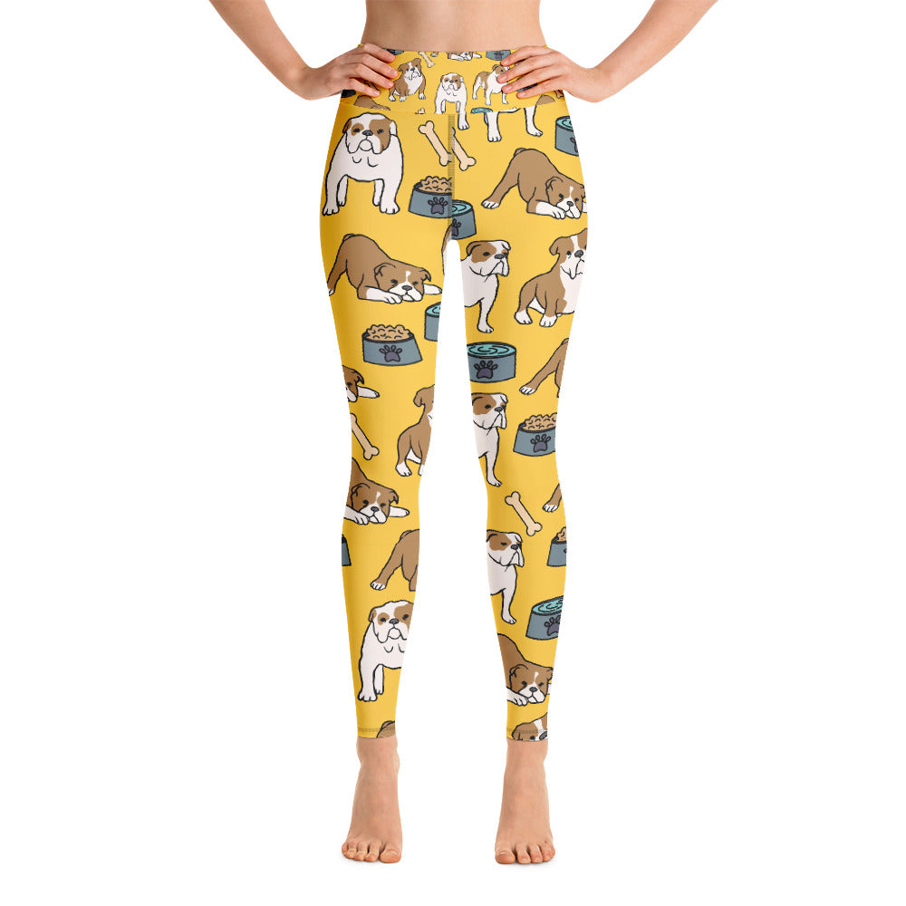 Bulldog Yoga Leggings - Seasonally Gifted 