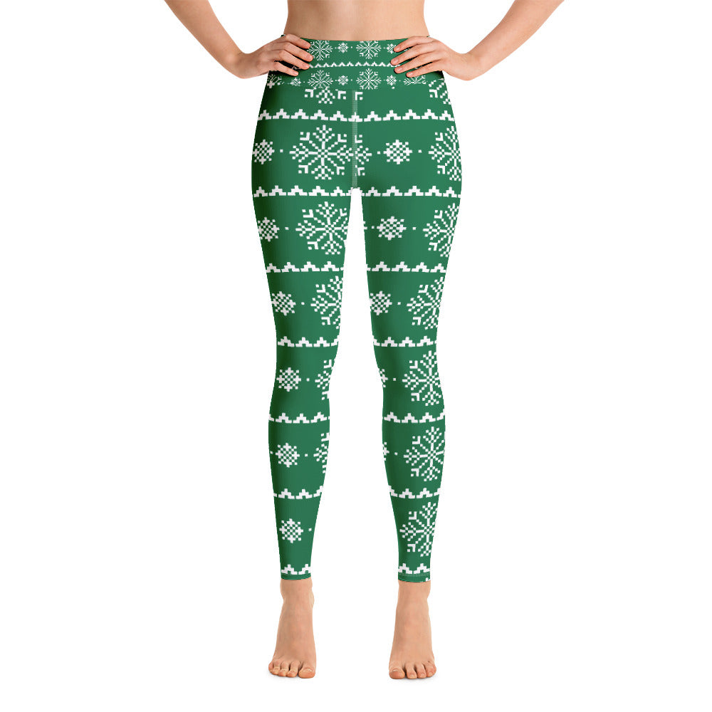 Christmas Sweater Yoga Leggings - Seasonally Gifted 