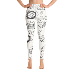 Easter Sketch Yoga Leggings - Seasonally Gifted 