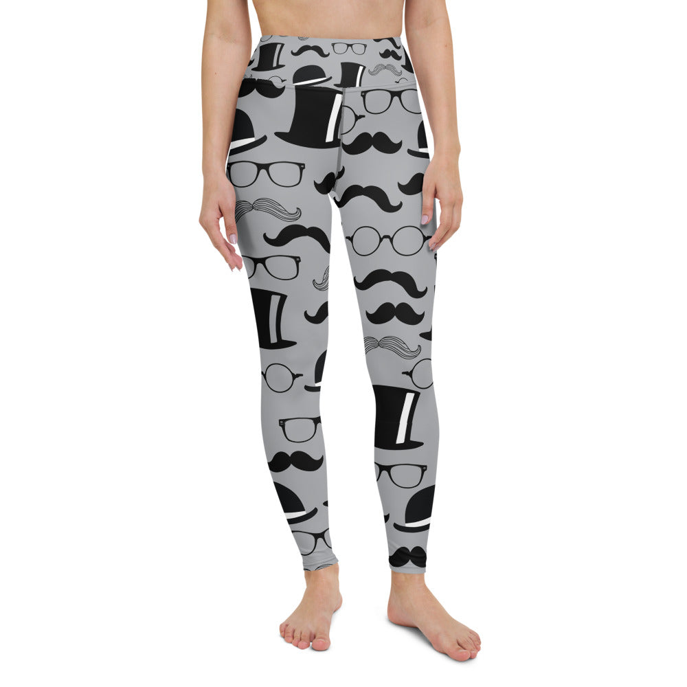 Mustache Yoga Leggings - Seasonally Gifted 