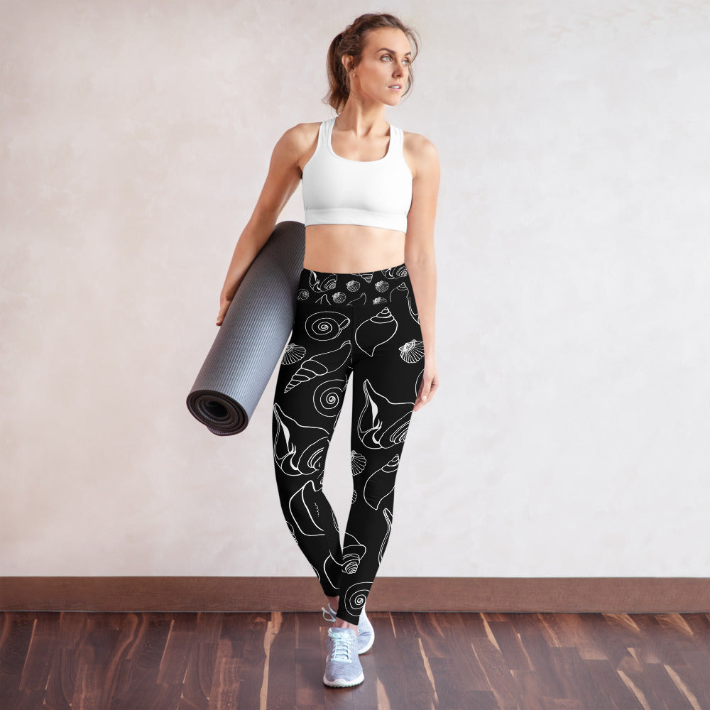 Seashell Yoga Leggings - Seasonally Gifted 