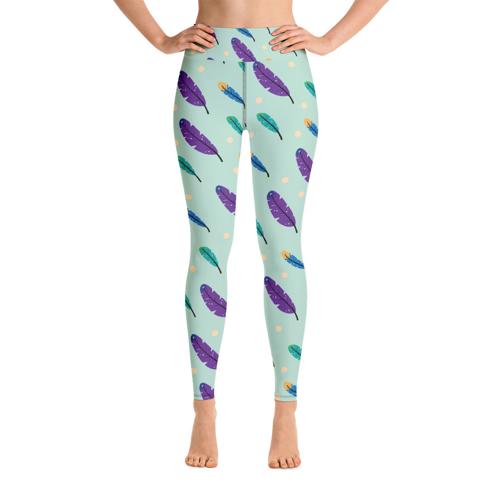 Feather Yoga Leggings - Seasonally Gifted 