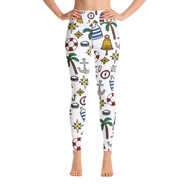 Nautical Yoga Leggings - Seasonally Gifted 