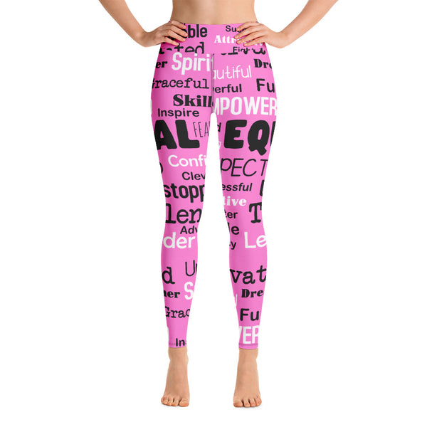 Words Pattern Yoga Leggings - Seasonally Gifted 