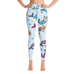 Cat Mermaid Yoga Leggings - Seasonally Gifted 