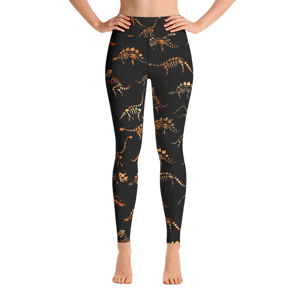 Dinosaur Skeleton Yoga Leggings - Seasonally Gifted 