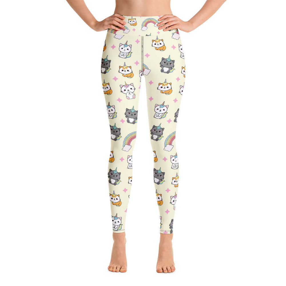Unicorn Cat Yoga Leggings - Seasonally Gifted 