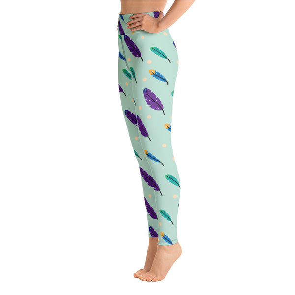 Feather Yoga Leggings - Seasonally Gifted 