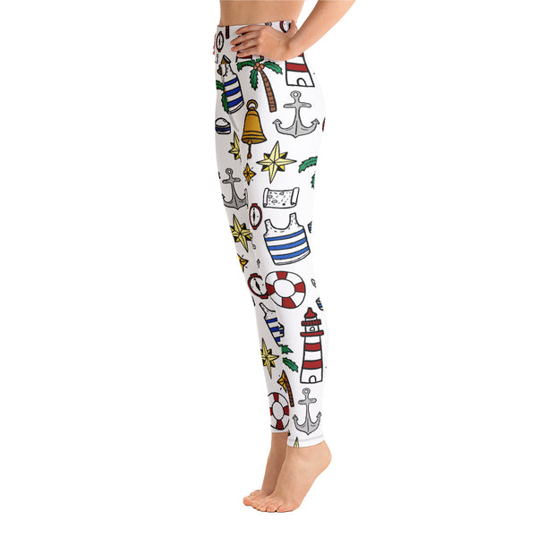 Nautical Yoga Leggings - Seasonally Gifted 