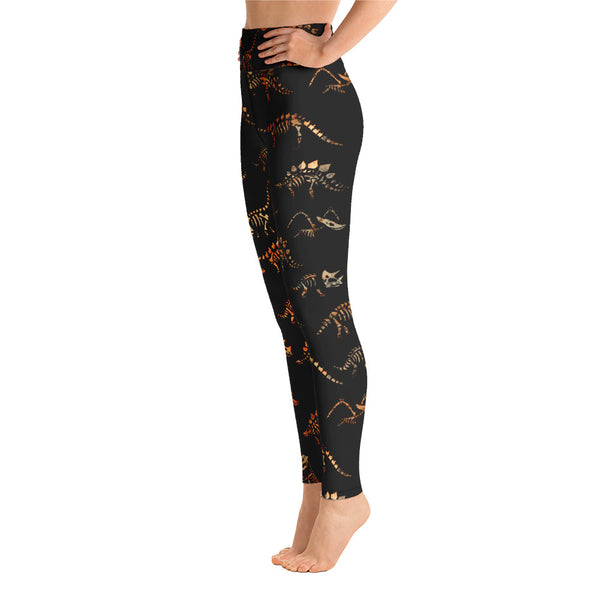 Dinosaur Skeleton Yoga Leggings - Seasonally Gifted 