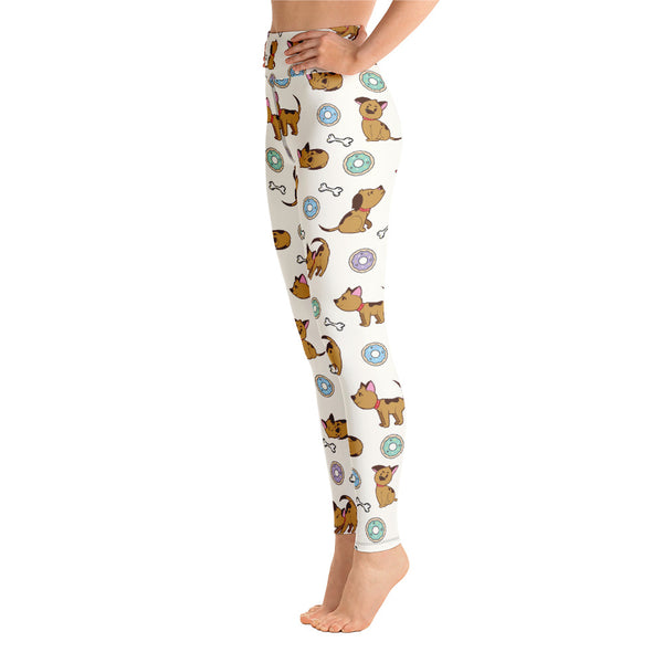 Dog And Donut Yoga Leggings - Seasonally Gifted 