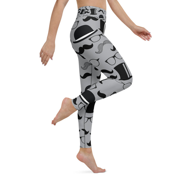 Mustache Yoga Leggings - Seasonally Gifted 