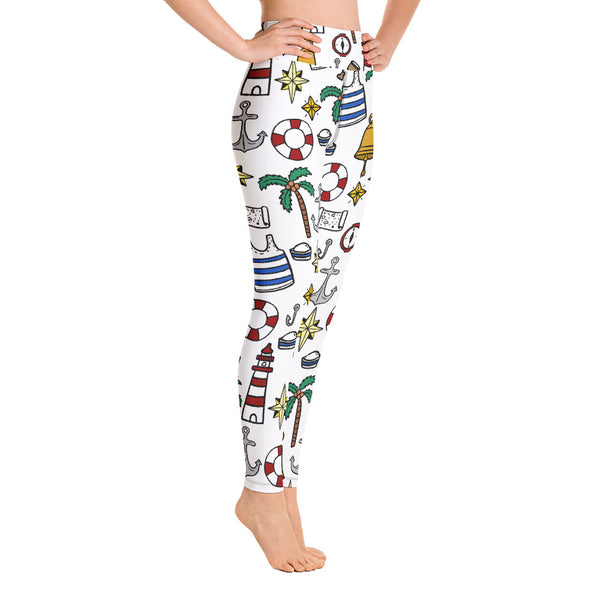 Nautical Yoga Leggings - Seasonally Gifted 