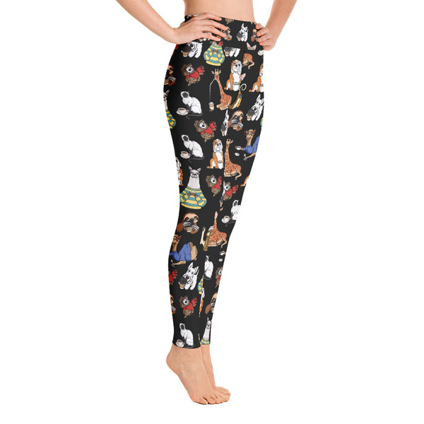 Coffee Animals Yoga Leggings - Seasonally Gifted 