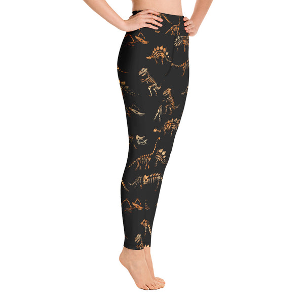 Dinosaur Skeleton Yoga Leggings - Seasonally Gifted 